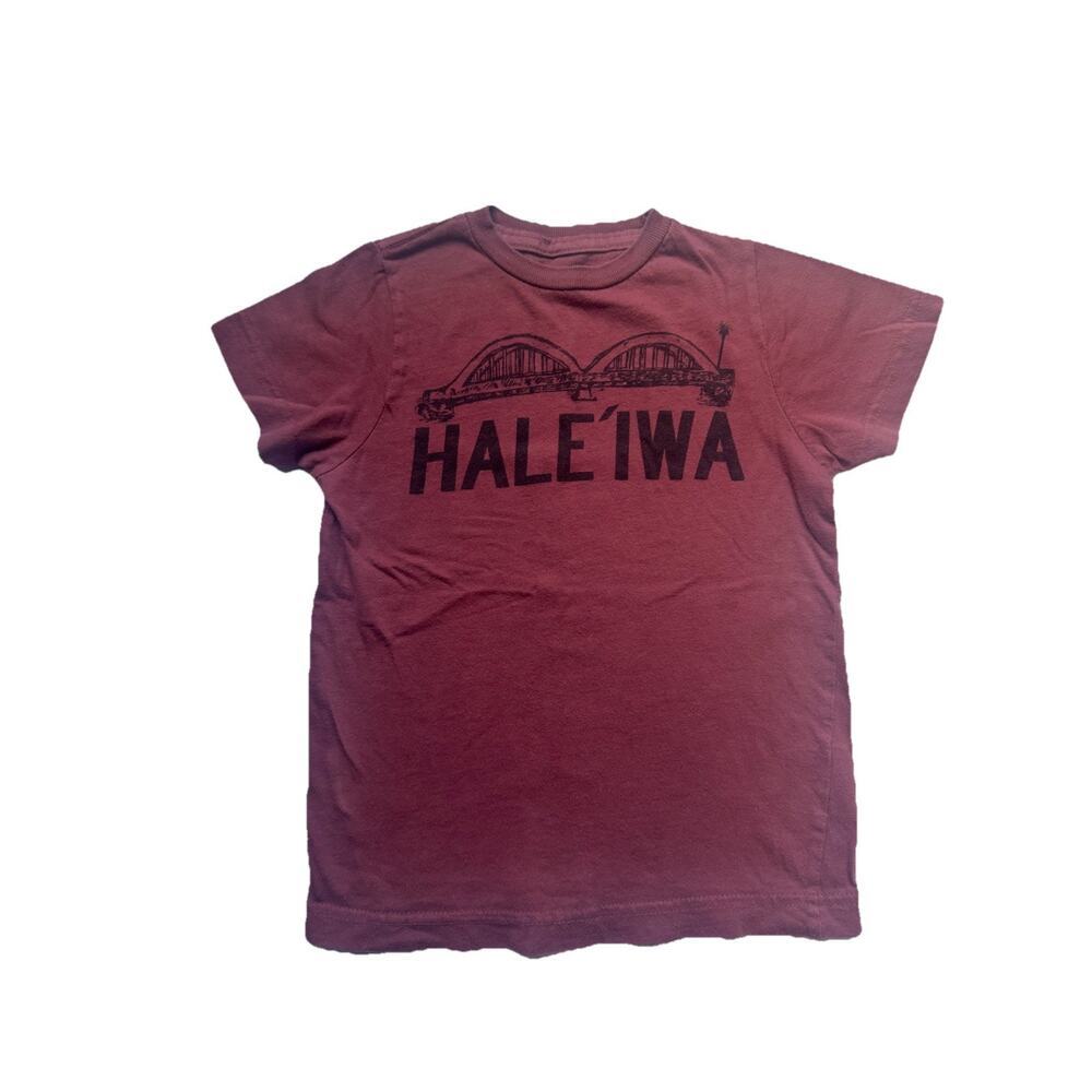 In4mation Haleiwa Hawaii Graphic T Shirt Kids Size 4 Mauve Pink Cotton Tee